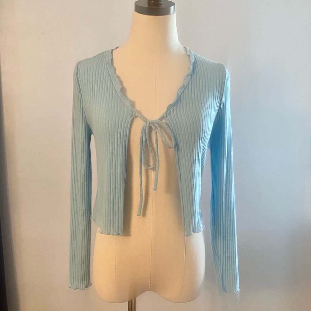 NWT Gaze Tie Front Ribbed Cardigan